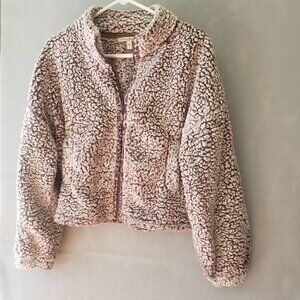 Express One Eleven Faux Fur Jacket Womens Size Small Cozy Sherpa Zip Up
